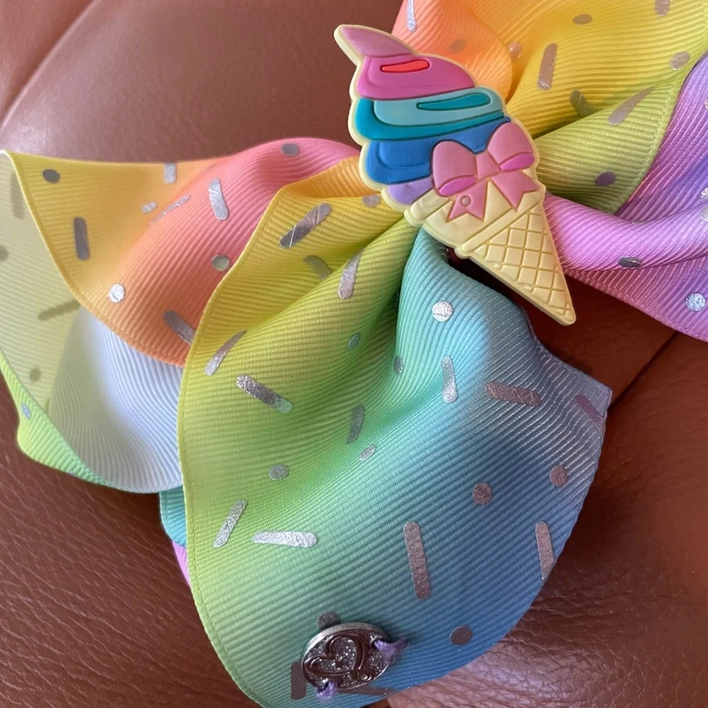 Rainbow Ice Cream Hair Bow for Kids. Never worn. Measurements in pictures. NWOT